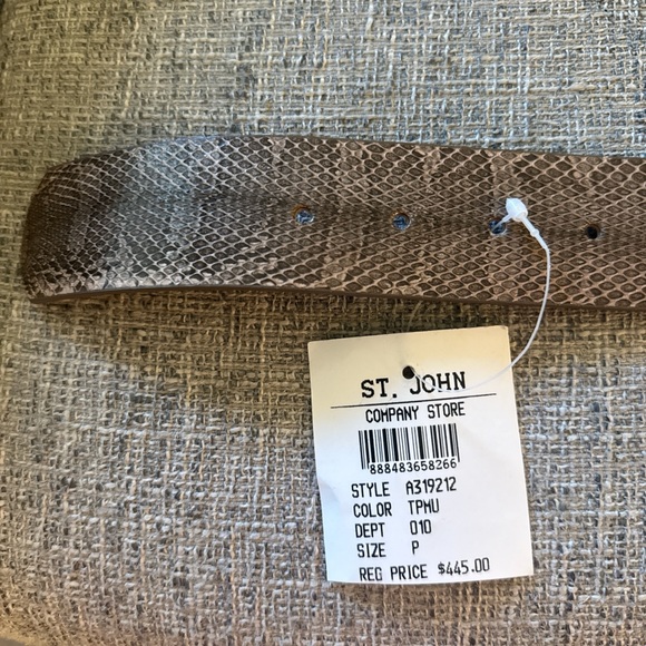 NWT St.John python belt with rhinestone buckle size P main image 6